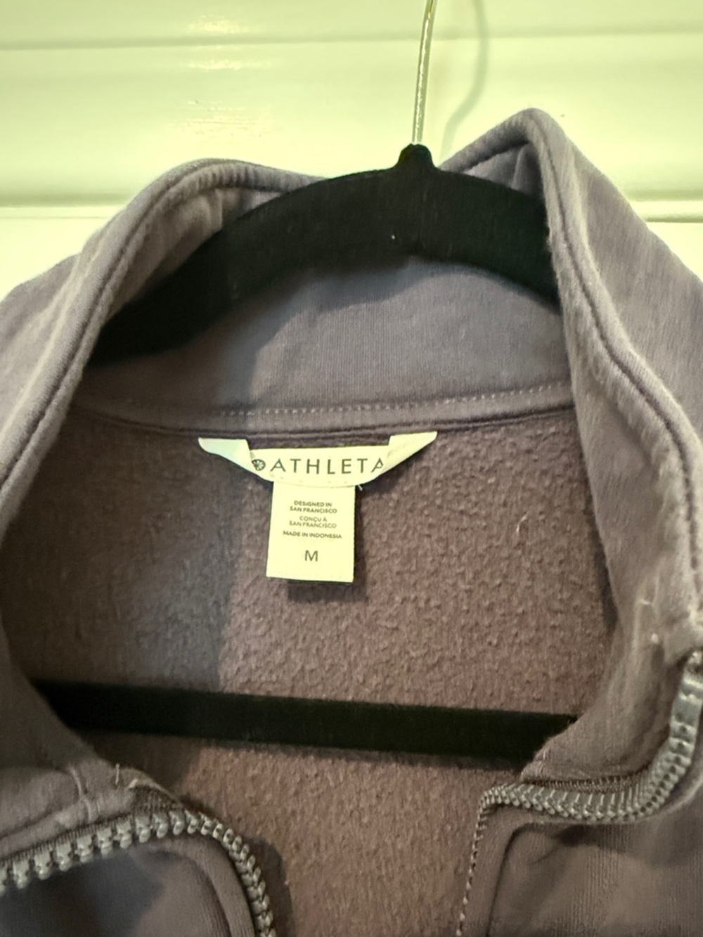 Athleta Forever Fleece 1/4 Zip Sweatshirt size M Twilight - Picture 3 of 5